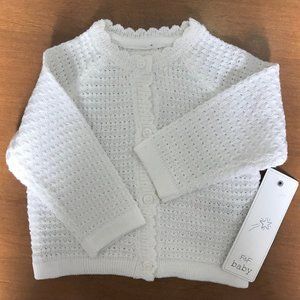 Baby girl white cardigan 0-3 months